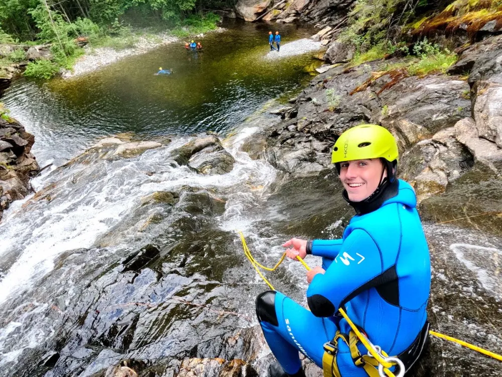 Canyoning with lunch - rappelling and sliding down pools, rapids and river gorges