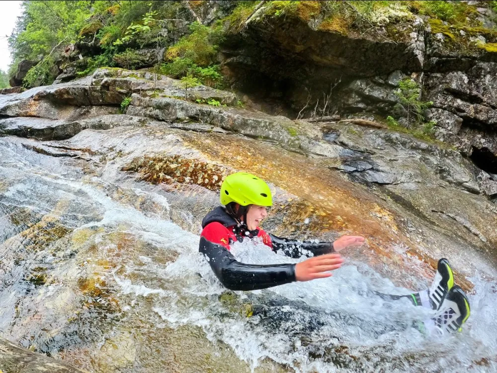 Canyoning with lunch - rappelling and sliding down pools, rapids and river gorges