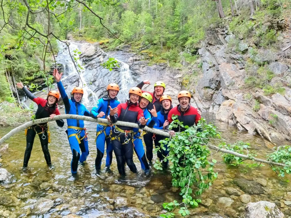 Canyoning with lunch - rappelling and sliding down pools, rapids and river gorges