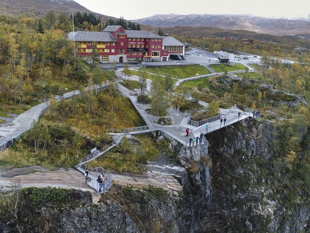 National scenic routs Hardangervidda and Vøringsfossen waterfall
