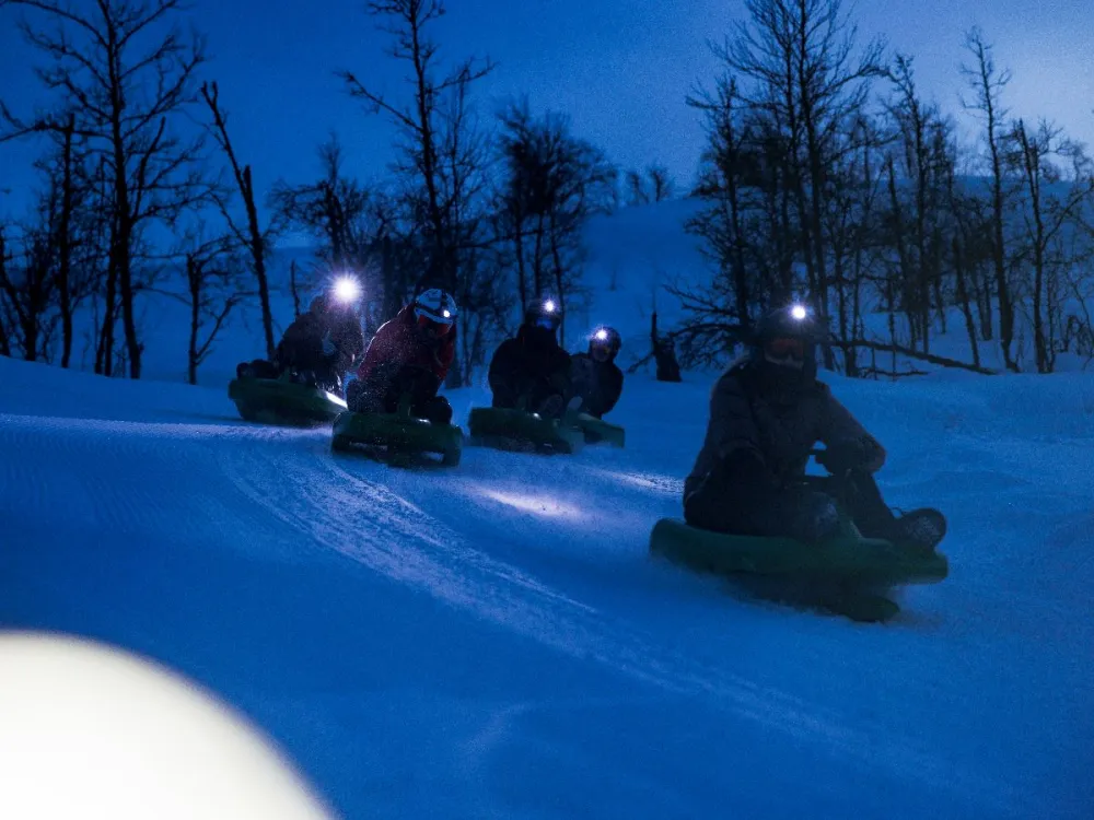 Lift-based night sledding - 2 hours 